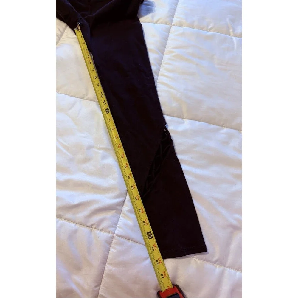 Womens Alo Entwine Yoga Leggings Full Length Mid Rise Black Small 26” Activewear